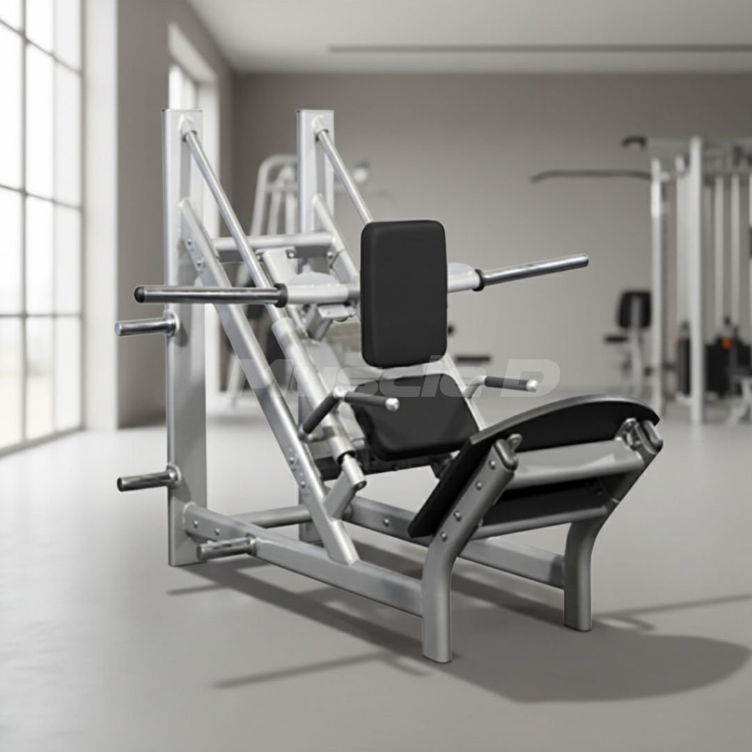 45 Degree Linear Calf Hack Machine - Muscle D Fitness - Integrated Storage