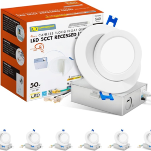 4-Inch Gimbal LED Downlight, 5CCT, 9W, 540LM, Rotatable, CRI 90+, ETL/Energy Star/T24