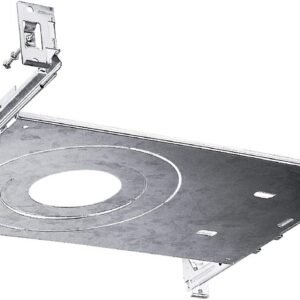 New Construction Mounting Plate for LED Recessed Lighting Kits, Adjustable Hanger Bars, Round Hole (2-3-4-6 Inch) Compatibility, Shallow Housing Support