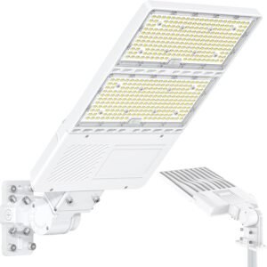 LED Parking Lot Light, Selectable 400W/320W/240W, 5000K, 100-277 VAC, 56,000 Lumens, Built-in Photocell, 3-in-1 Arm