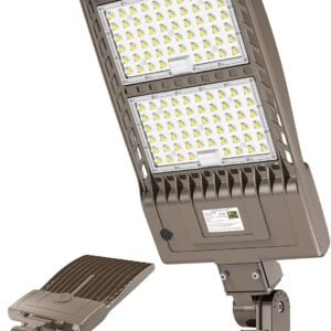 LED Parking Lot Light, 320W, 5000K, 48,000 Lumens, 100-277 VAC, built-in Photocell, Slip-fitter Mount