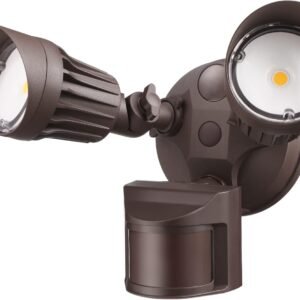 Bronze 20W Round Twin Heads Motion Sensor Security Light, 1400LM, 5000K