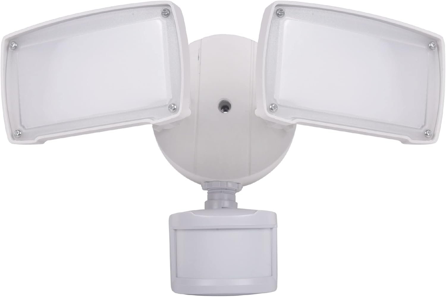 20W IP65 Waterproof LED Security Flood Light with Motion Sensor, 5000K, 1400LM, White, Dual Heads