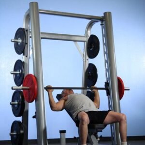 Smith Machine(85", 93") - Muscle D Fitness - Commercial Grade Smith Machine Plate Storage Black Silver