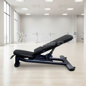 Deluxe Adjustable Bench - Muscle D Fitness - Adjustable Moveable Padded Bench Black Silver