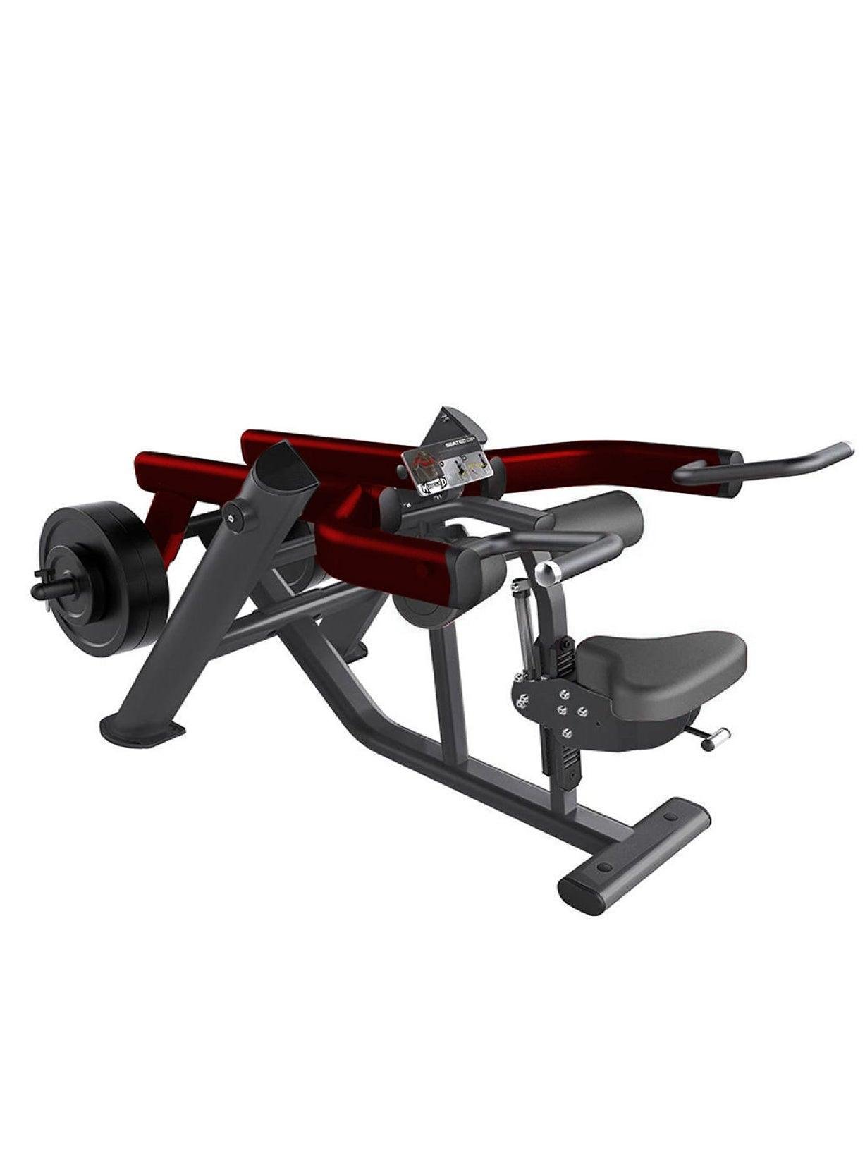 Elite Leverage Dip/Tricep - Muscle D Fitness - Commercial - Adjustable Seat - Plate Loaded
