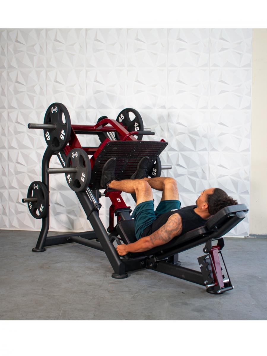 Pro Strength Linear Bearing Leg Press - Muscle D Fitness - Adjustable Back Pad - Plate Loaded