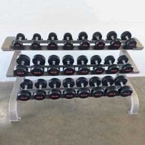 Three Tier 12 Pairs Dumbbell Rack - Muscle D Fitness - Commercial Grade 3 Tier Dummbbell Rack