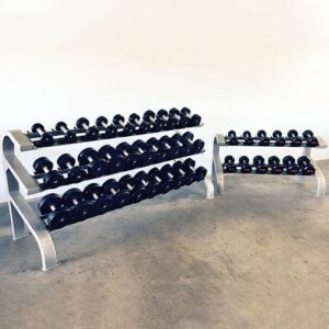 Three Tier 15 Pairs Dumbbell Rack - Muscle D Fitness - Commercial Grade 3 Tier Dummbbell Rack