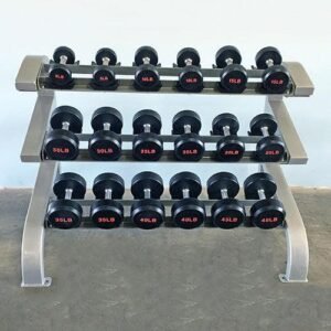 Three Tier 9 Pairs Dumbbell Rack - Muscle D Fitness - Commercial Grade 3 Tier Dummbbell Rack
