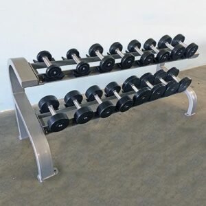 Two Tier 8 Pairs Dumbbell Rack - Muscle D Fitness - Durable 2 Tier 8 Pair Dumbbell Rack