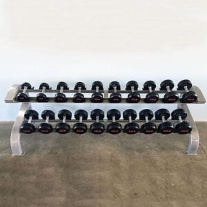 Two Tier 10 Pairs Dumbbell Rack - Muscle D Fitness - Durable 2 Tier 10 Pairs Dumbbell Rack