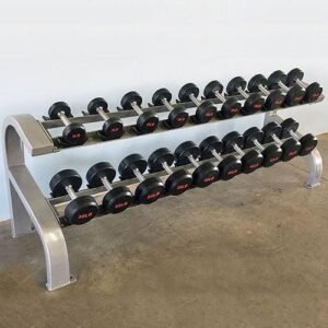 Two Tier 10 Pairs Dumbbell Rack - Muscle D Fitness - Durable 2 Tier 10 Pairs Dumbbell Rack