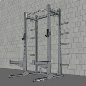 TGrip Commercial Half Rack - 3x3 Steel - Functional Multi-Grip Pull-Up - Bar & Plate Storage - J-Hooks