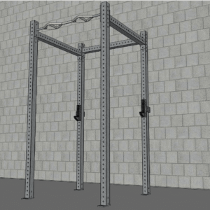 TGrip Basic Commercial 4 Post Rack - 3x3 Steel - Functional Multi-Grip Pull-Up - Sandwich Style J-Hooks
