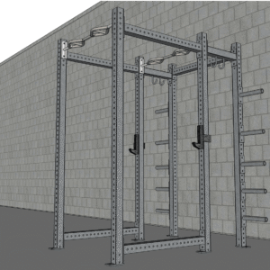 TGrip Commercial Full Power Rack - 3x3 Steel - Functional Multi-Grip Pull-Up - Plate Storage - J-Hooks