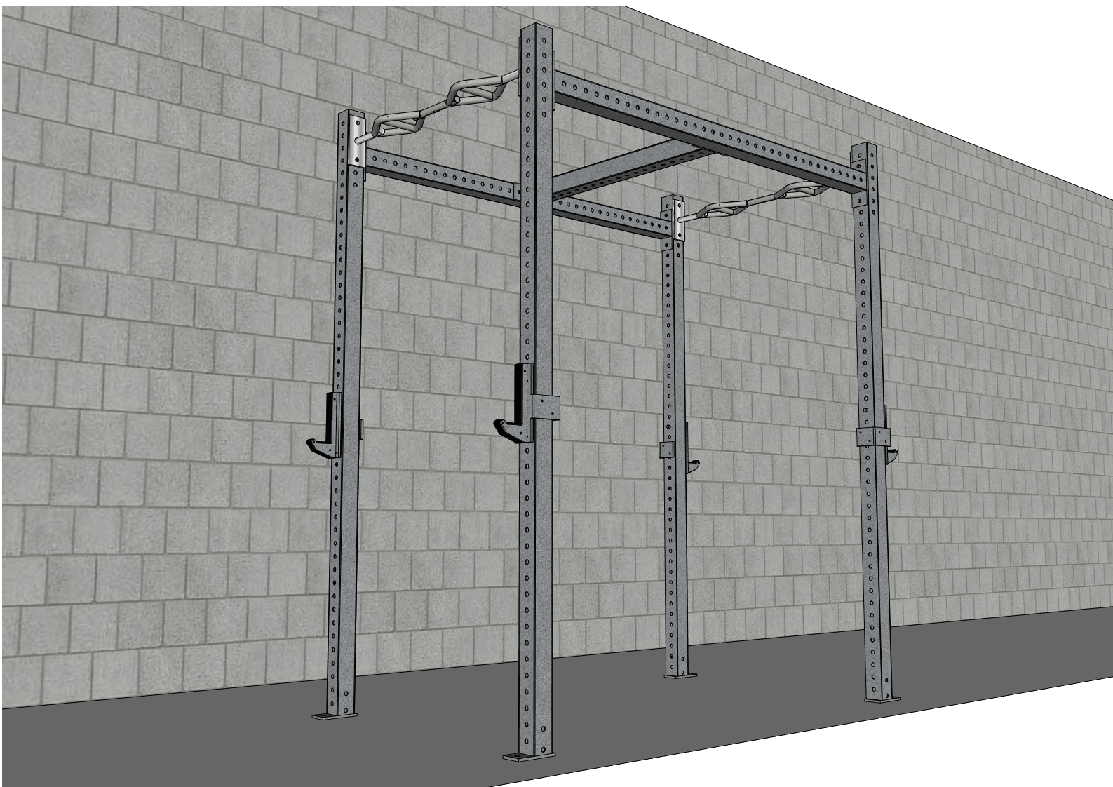TGrip Commercial 4' Wide Rig - 3x3 Steel - Functional Multi-Grip Pull-Up - Sandwich Style J-Hooks
