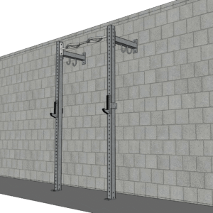 TGrip Commercial 4' Low Profile Wall Mount Rig - 3x3 Steel - Functional Multi-Grip Pull-Up - Sandwich Style J-Hooks
