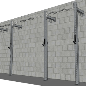 TGrip Commercial 14' Low Profile Wall Mount Rig Complete Weight Set - 3x3 Steel - Functional Multi-Grip Pull-Up - Sandwich Style J-Hooks