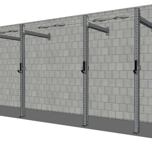 TGrip Commercial 14' Wall Mount Rig - 3x3 Steel - Functional Multi-Grip Pull-Up - Sandwich Style J-Hooks