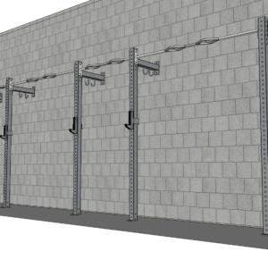 TGrip Commercial 20' Low Profile Wall Mount Rig - 3x3 Steel - Functional Multi-Grip Pull-Up - Sandwich Style J-Hooks