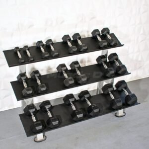 Rubber Hex Dumbbell Set - Muscle D FItness - Steel Handle - Quality knurling - Weightlfting