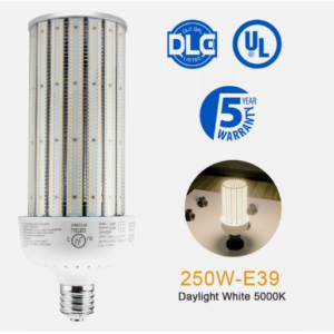 LED Corn Bulb, 250W, 37,500 lumens, 5000K, E39 Mogul Base, 277-480 VAC