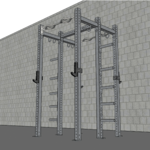 TGrip Commercial Double Half Rack - 3x3 Steel - Functional Multi-Grip Pull-Up - Integrated Plate Storage - J-Hooks