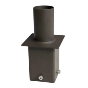 5” Square Pole Tenon Adapter – Internal Mount with 2-3/8” O.D. Vertical Tenon for Slip Fitter Fixtures