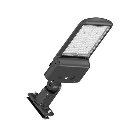 LED Parking Lot Light - Sensor Ready Base, Selectable 100W/120W/50W and CCT, 25500 Lumens, Black Housing, Universal Bracket