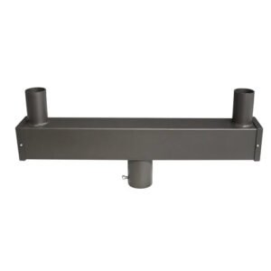 Low Profile Bullhorn with 2 Vertical Tenons at 180° – Dual Fixture Mounting Adapter for Area Lighting