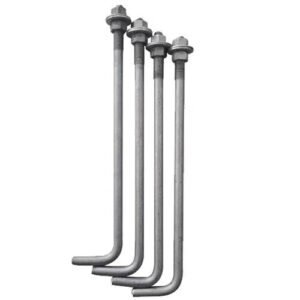 Galvanized Steel Anchor Bolts for Light Poles - Pre-drilled, Suitable for 10ft-25ft Poles