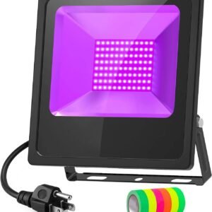 100W LED UV Black Light Flood Light for Mesmerizing Glow Effects - Ideal for Neon Colors, Reactive Pigments, and Fluorescent Artistry