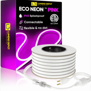 110V-120V Pink Neon LED Rope Light - 8mmX16mm,Commercial Grade, IP65, 6 Watts/M -Cuttable, dimmable, could be hardwired ETL Listed- Plug and Play