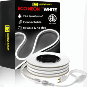 110V-120V Neutral White (4500K) Neon LED Rope Light - 8mmX16mm,Commercial Grade, IP65, 189Lm/meter -Cuttable, Dimmable- Plug and Play and Hardwire
