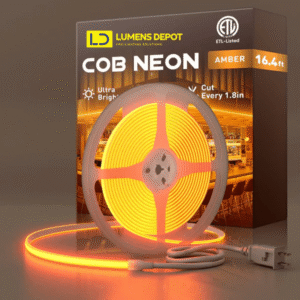 120V Ultra-Bright Amber COB LED Neon Rope Light – 800 Lumens/M
