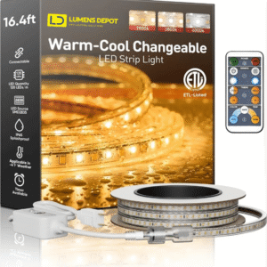 110-120V - CCT Adjustable White LED Strip with Remote (2800K/4500K/6000K)- IP65 Suitable for Outdoor applications, ETL, CE, RoHS Certified
