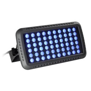 100W Blue LED Flood Light - 30° Beam Angle - 100-277V - Grey Housing - ETL Listed