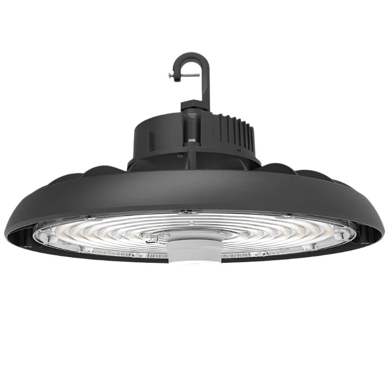 LED UFO High Bay Light, Selectable 240W/200W/150W and CCT, 36,000 Lumens, 120-277 VAC, Haisen 3-Pin Sensor Base
