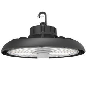 LED UFO High Bay Light, Selectable 240W/200W/150W and CCT, 36,000 Lumens, 120-277 VAC, Audio Jack Sensor Base