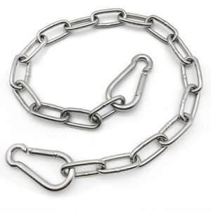 1.6ft Stainless Steel Hanging Chains with Carabiners – Secure Mounting Kit for UFO High Bay Lights