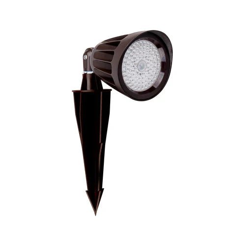 13W LED Landscape Light - 1820 Lumens - Adjustable CCT 3000K-5000K - 120-277V - Ground Stake Mount - Bronze Housing - IP65 - UL & DLC Listed