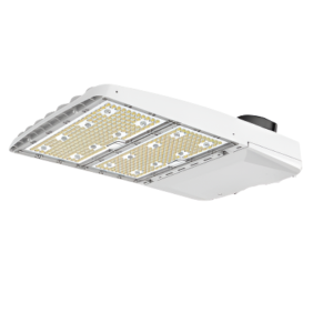 LED Area Light, Selectable 240W/260W/280W/310W and CCT 3000K/4000K/5000K, 46,500 Lumens, 120-277 VAC, Shorting Cap Included, White Finish