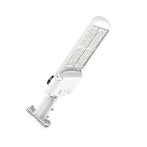 LED Parking Lot Light - Sensor Ready Base, Selectable 200W/240W/300W and CCT, 48000 Lumens, White Housing, Universal Bracket