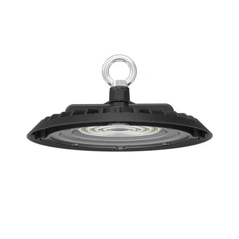 80W LED Round High Bay Light – 9200 Lumens - 5000K - 120V - DOB - IP65 - UL Listed - Black Housing