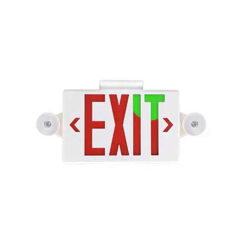 LED Exit Sign Light 2x1W Red Legend, 4000K, 120-277 VAC, 700mAh Battery