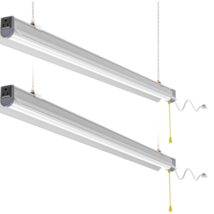2-Pack 60W LED Shop Lights, 5000K Daylight, 7800LM, Linkable Garage Ceiling Lights with Power Cord, T10 Linear Fixture for Workshop, Office, Basement, 120V Only