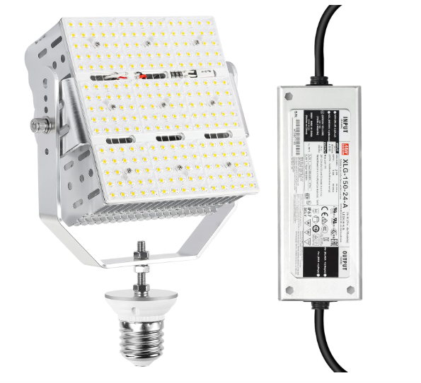 150W LED Pole Light Retrofit Kit with Lens, E39 Mogul Base, 277-480 VAC, 5000K, 21,750 Lumens