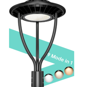 LED Post Top Light, Selectable 100W/ 80W/60W and CCT, 100-277 VAC, 14000 Lumens